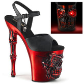 8 Inch Heel RAPTURE-809-LT Black Pu-Red